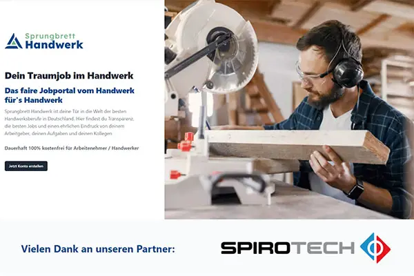 Spirotech unterstützt Jobportal Sprungbrett Handwerk