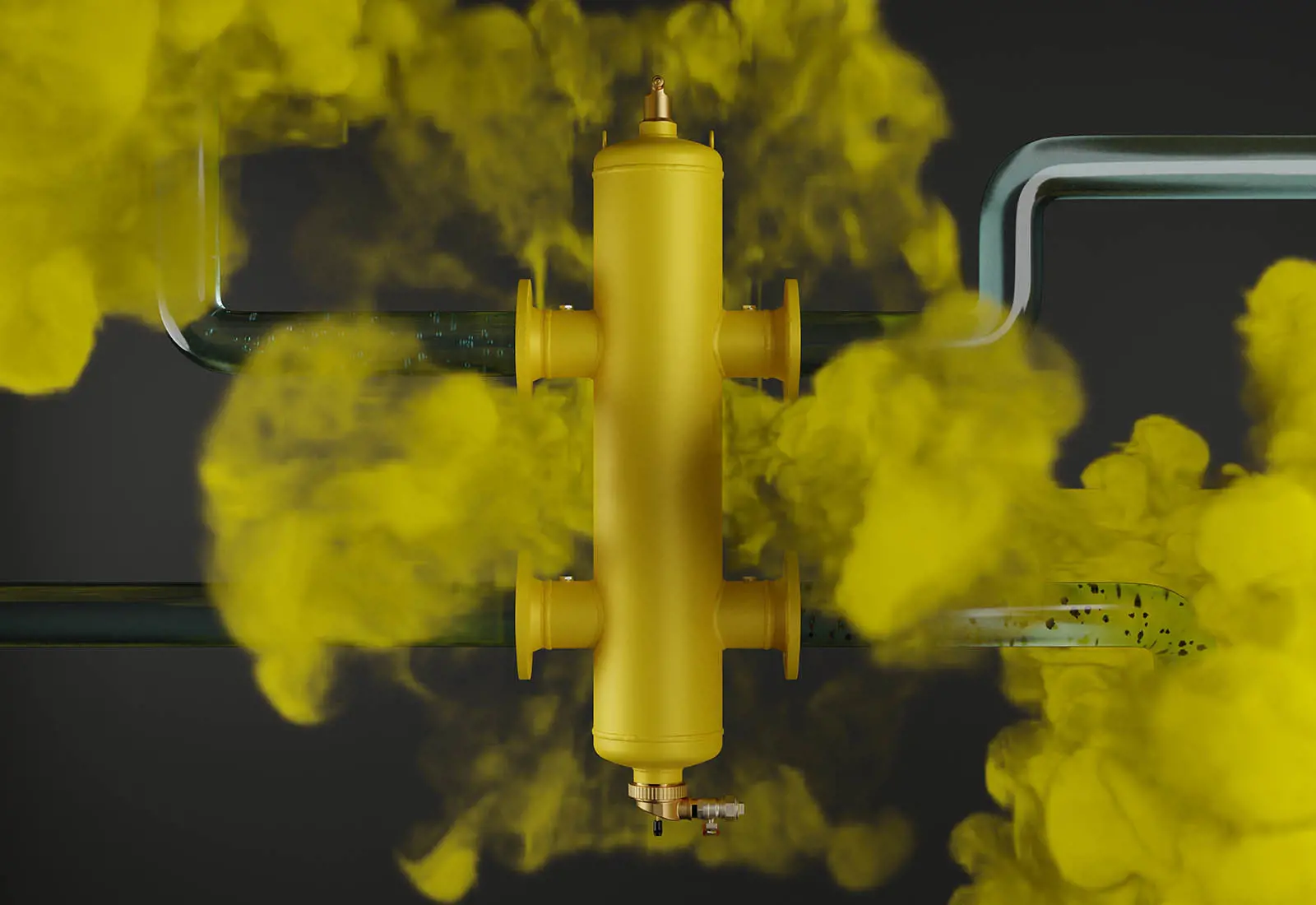 Die neue SpiroCross, hydraulische Weiche mit Luft- und Schlamm-abscheidung (mit Magnet)