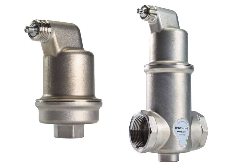 Automatischer Entlüfter und Mikroblasenlufabscheider aus Edelstahl von Spirotech im Einsatz in Rechenzentren